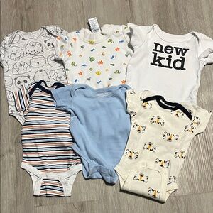 3/$20 Gerber Baby Bodysuits in Blue, White, and Gray